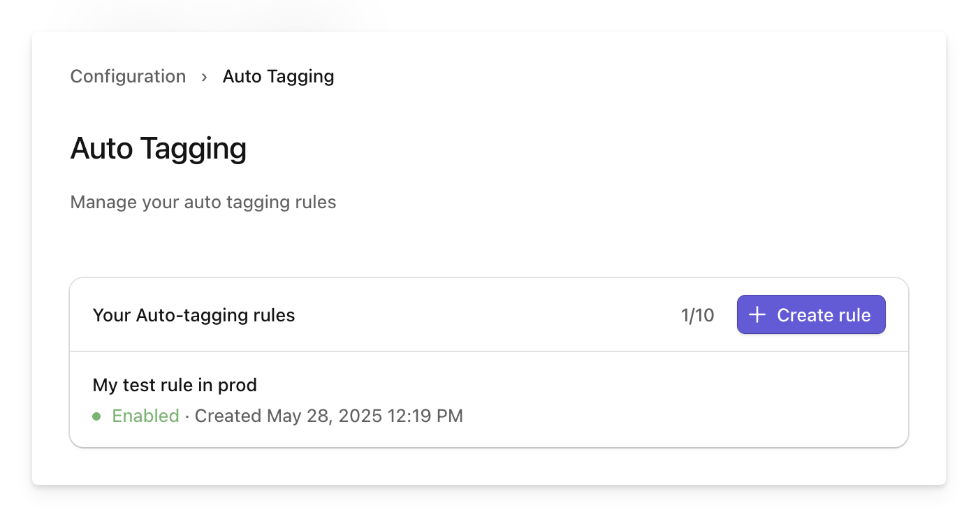 Autotagging settings