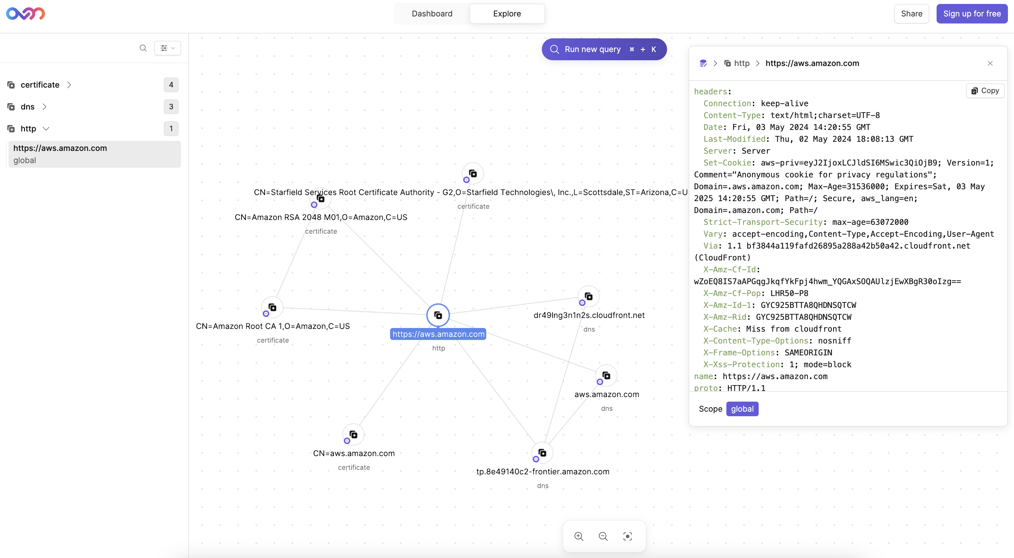 Overmind Explore AWS Graph