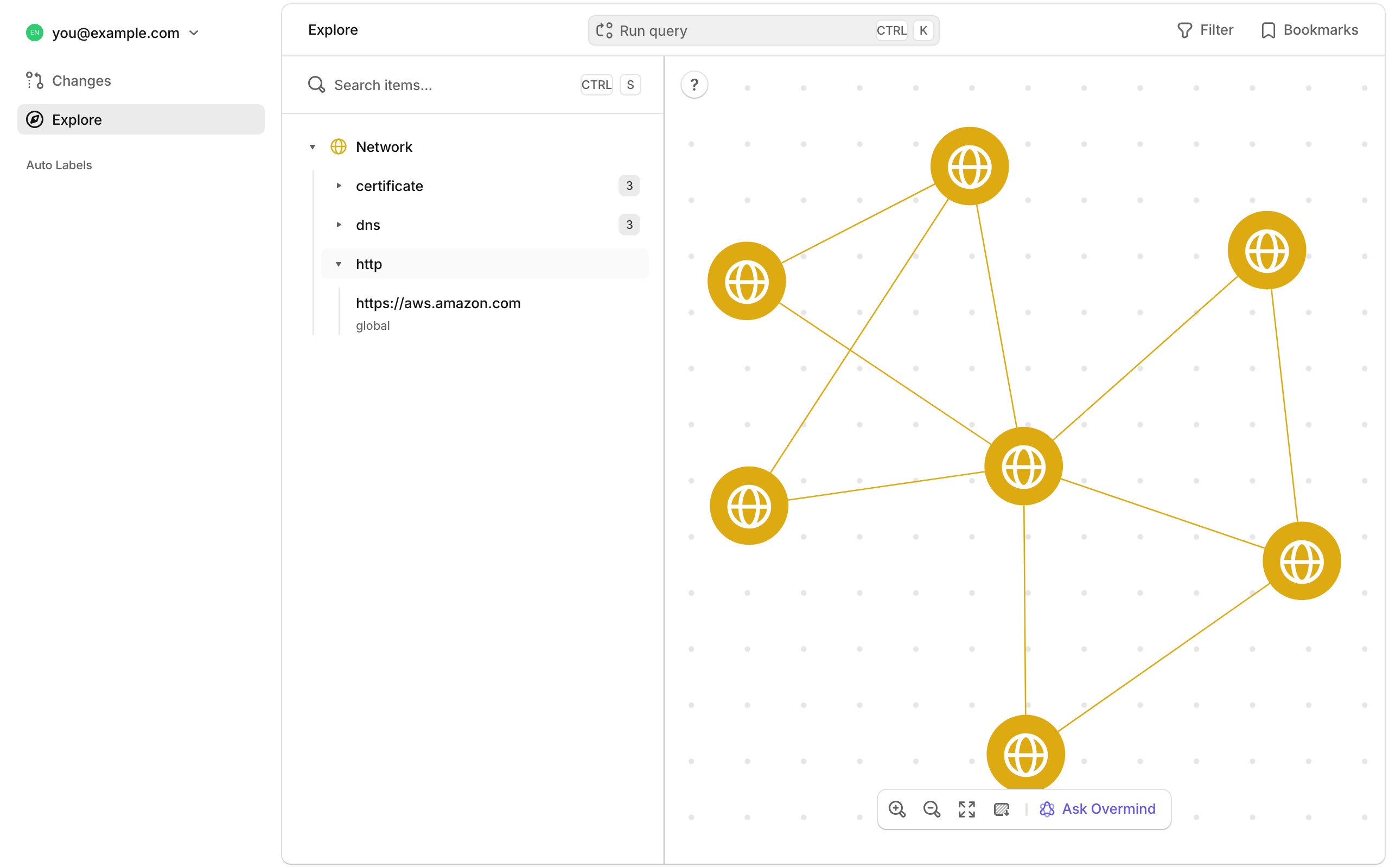 Overmind Explore AWS Graph
