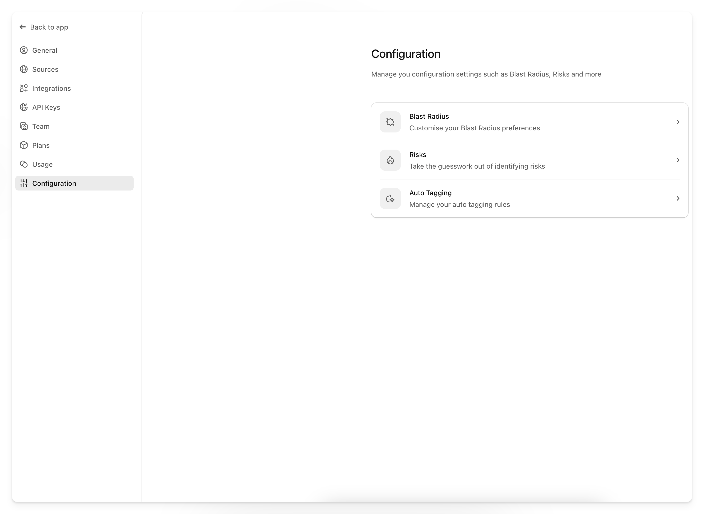 Settings Configuration
